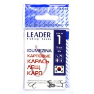 Гачки для риби, №1, Leader Idumezina, 9шт/уп, колір BN